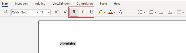 Test opmaken Word Online